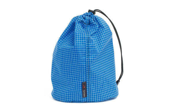 A Size 4 Island (blue with white grid) 200 Halcyon Travel Stuff Sack.